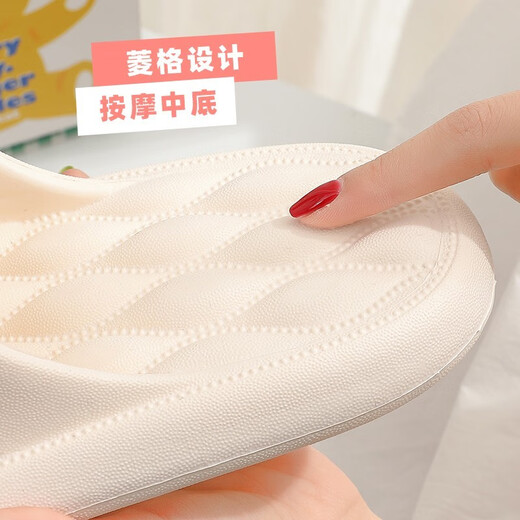百慕倾臣 拖鞋女外穿夏简约卡通室内舒适软底浴室防滑厚底 情侣凉拖鞋男 白色-大耳兔 36-37 正码