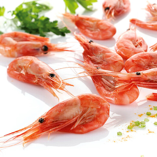 Jingmi directly sourced overseas cooked frozen Arctic sweet shrimp 2Jin Jin is equal to 0.5kg/box 90-120 pieces, new and old packaging alternately