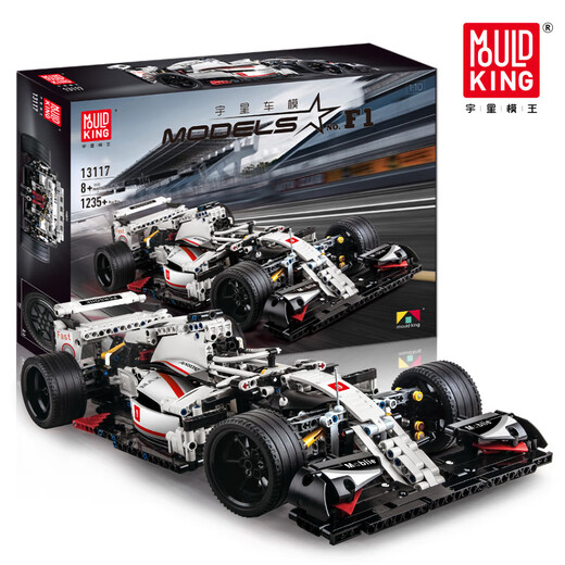 Yuxing Model King Bugattis Stimme der Nacht Fernbedienung Sportwagen Bausteine ​​von erwachsenen Jungen mit hohem Schwierigkeitsgrauen Riesiger Spielzeugrennmodell F1 Formel Rennstatik Version 13117
