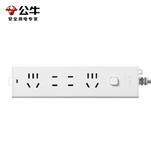 
Bull (BULL) socket plug converter, terminal block, multi-functional electrical plug board, multi-hole long-wire main control switch towed board, with children's protective door/new national standard [four-position total control 1.8 meters] B9220