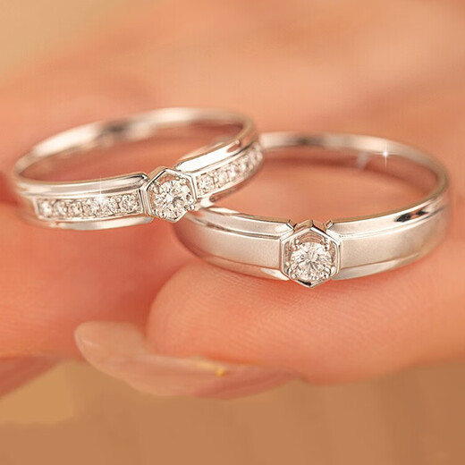 MZMZ Customized Platinum Ring Allure Couple Pair Ring Pt950 Platinum Engagement Wedding Birthday Anniversary Gift for Girlfriend Allure Love-Platinum Pair Ring