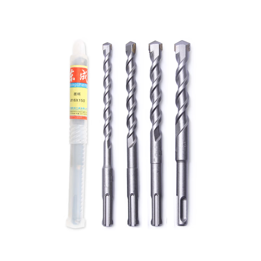 Dongcheng electric hammer drill bit with round handle, two pits and two slots, 6-25mm concrete impact drilling wall drilling drill bit, round handle electric hammer drill bit-6X110mm