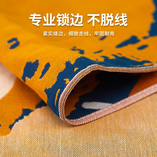 Gauze bath towel, cotton, absorbent and lint-free, Category A children's bath wrap, baby large bath towel, summer Bru Bear large bath towel, four layers 0g 80*160cm