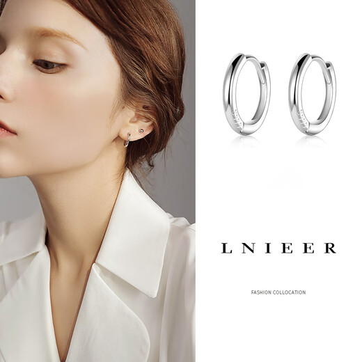 Lnieer 999 Pure Silver Ear Hole Earrings Women's Silver Earrings Earrings Ear Bone Nails Simple Sleeping No-Removal Ear Stick Silver Earrings 999 Pure Silver Earrings Pair