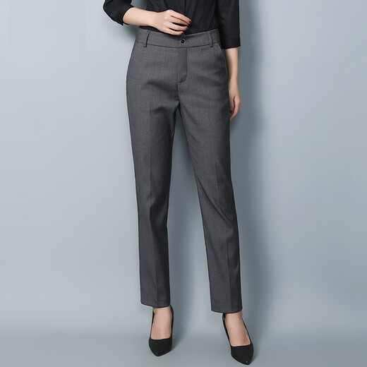 DGPZ formal pants for women, business casual suit pants, straight-leg suit pants, professional commuting overalls, slim pants W8938 Gray XL