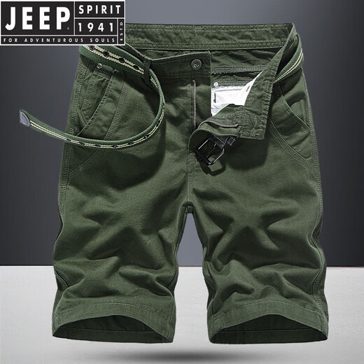 Jeep Spirit Summer Herren Shorts Thin Casual Herrenhosen lose geradlinige fünfbeinige Hosen Herren-Hose Baumwolle Arbeithose Herren Trendy Marke 17152 Khaki + 17152 Militärgrün 29 Gewicht 90-100jin [Jin gleich 0,5 kg]