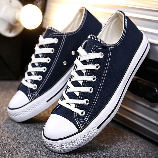 Low-Top-Leinwandschuhe für Männer koreanische klassische vielseitige schwarze paare student pea-up lässige schuhschuhe sommer atmungsabstoffschuhe schwarz 40 (Männer)