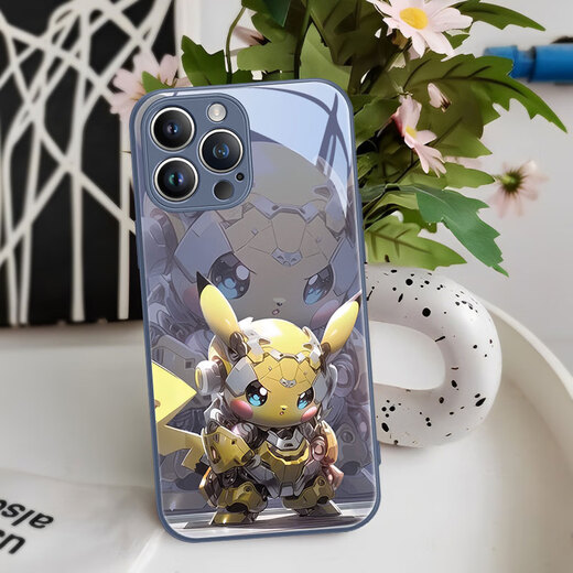 Beautiful ten cents (MSMF) mechanical style Pikachu suitable for Xiaomi mobile phone case animation trendy brand men's cartoon cool mech windshield shell internet celebrity personality creative niche high-end couple female model Pokémon [glass lavender] mech style-BL9754 Redmi Note11Pro/Redmi Note11Pr