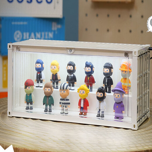 OMANTI blind box storage box container Bubble Mart figure transparent dustproof large capacity trendy toy model display shelf black container storage box with light