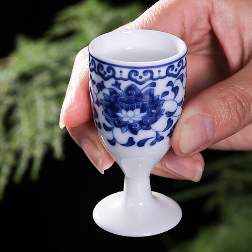 Xihe Yinyao Xihetang Jingdezhen Ceramic Wine Set Liquor Goblet Spirit Cup Blue and White Wine Pot Set Wine Cup Guiguzi Style (1 Pot, 10 Cups, 1 Tray)