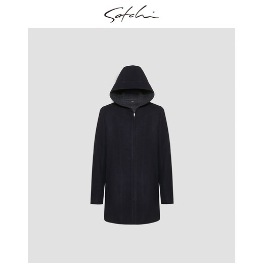 Sachi Satchi Herrenbekleidung Mall gleicher Männermantel Herbst und Winter Neue Pure Woll Business Kapuze warme Jacke Männer 88ulb8 Schwarz Grau 50