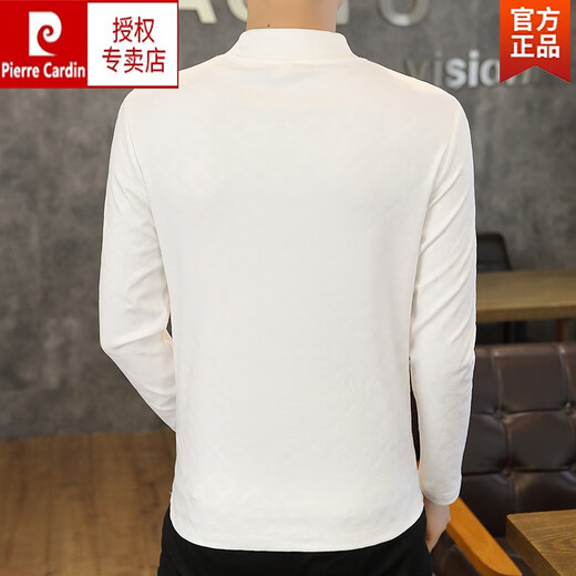皮尔卡丹男士长袖德绒t恤2023新款潮流印花卫衣秋冬季中领修身打底针织 咖色 6630 M (90-105斤)