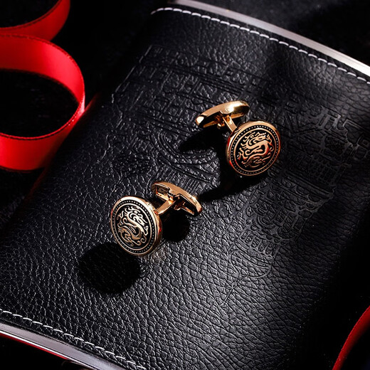 KFLK Chinese style cufflinks French shirt men's sleeve nails dragon totem new Chinese style national fashion shirt cuff buttons custom lettering gold