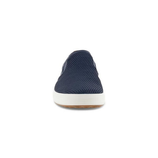 ECCO Herrenschuhe Leinwandschuhe im Freien Freizeitschuhe Single Schuhe Stoffschuh ein Fuß niedrig flacher Mund atmungsaktives Licht und stetig Frühlings- und Sommer Marine/Marine/Lion [Dunkelblau] 40