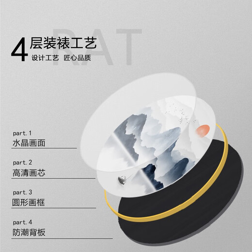 萌依儿（Mengyier）客厅装饰画福禄双全壁画现代轻奢大气三联画新中式沙发背景墙挂的 K4882 80*60/80*80/80*60晶瓷镶钻金边