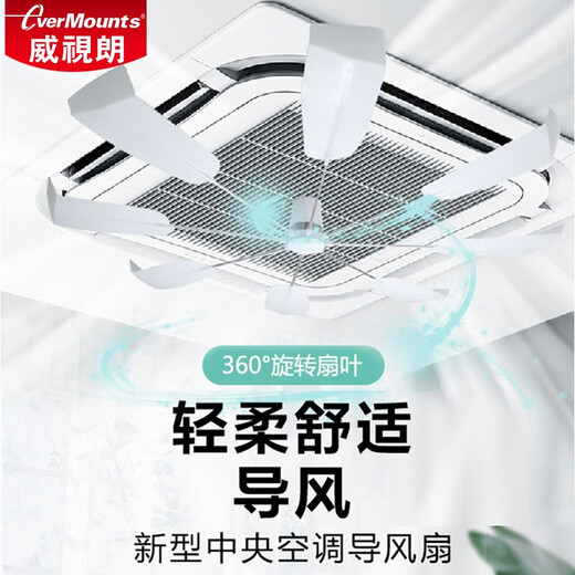 Weishilang 24 new/anti-direct blow central air conditioner ceiling guide fan, no noise, 0 power consumption, rotating fan blades, ceiling fan, office building barbecue shop ceiling air conditioner windshield S9 new product launch guide fan (transparent fan blade)
