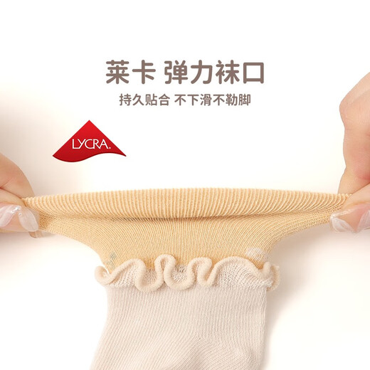 Nanlu baby girl socks, autumn and winter baby socks, Korean style lace socks, wide mouth newborn loose mouth socks, boneless baby socks that do not tighten the legs, mixed color 4 pairs, XS size, 0-4 months (recommended foot length 7-9cm)