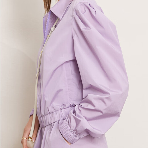 AMII Women's 2025 Summer New Shorts Suit Women's Sports and Leisure Complete Set to Look Slimming Lilac (Coat) XL 170/92A