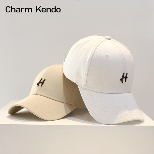Charme Kendo Site Web officiel Baseball Chatme Femmes Coréen Style Tendy Men de baseball High Top Baseball Sun Sun Circonfert Men's Women's Hat Gift Boad Boîte beige blanc