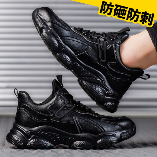 Twelve Lingzhi Labor Protection Shoes Men's Anti-Smash and Anti-Puncture Steel Head Ultralight Breathable Wear-resistant LA Safety Work Shoes 370 Ultralight 45