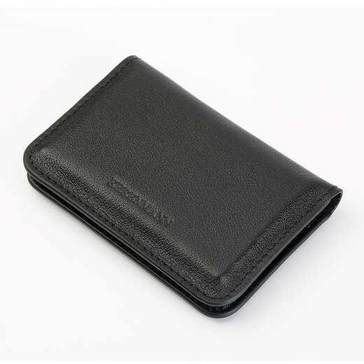 EHRENMANN first-layer cowhide bank card holder, business card holder, ultra-thin card holder, men's and women's card holder, business card driver's license leather case, black