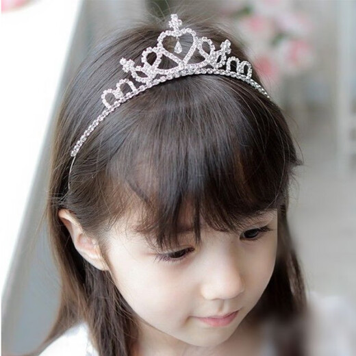 Xiaoka Yi Nong Japanese and Korean style children's rhinestone crown princess tiara bride wedding crystal baby little girl's birthday hairpin accessories