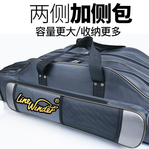 Wolf King Fishing Bag, Fishing Rod Bag, Sea Rod Bag, Fishing Rod Bag, Fishing Gear Bag, Sea Rod Bag, Fishing Bag, Double Layer Backpack, Handbag, Waterproof, Non-removable Wheel, 80 cm, Can be carried or carried, Double Layer