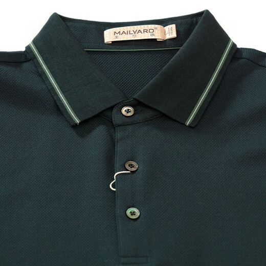 
MAILYARD/Melya short-sleeved T-shirt, mulberry silk business and casual men's summer lapel 679 dark green M /48
