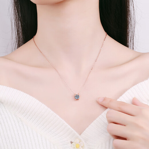 DL 1998 Fat Donglai same style 18K gold color gold diamond necklace moissanite bull head pendant silver 18K rose gold simple 520 rose gold 50 points bull head necklace