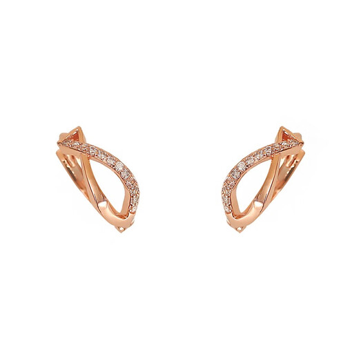Idel Xiaoyu Earrings 2025 New Niche Design High-end Fashion Earrings Summer Earrings Women's Earrings Earrings Rhinestone Earrings Rose Gold E3181