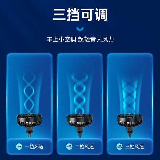 奥睿科（ORICO） USB车载风扇货车轿车汽车空调出风口小风扇led氛围灯迷你灯车内降温大风力 【USB车载风扇】白色 730mAh CZ-F829