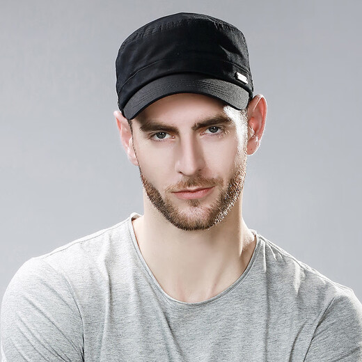 Siggi hat men's spring and summer flat hat outdoor men's baseball cap sun hat baseball cap black 58CM
