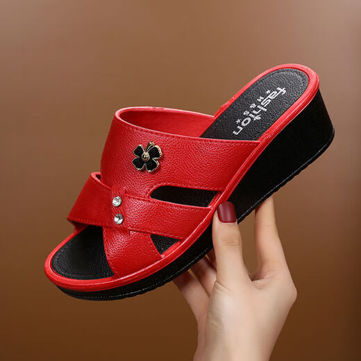 Yunyouli (Yunyouli) Sandalen mittleren Alters für Frauen, die neue Modefischmund-Mund-Hang-Fersen-Sommer-Mutterschuhe tragen, nicht rutschdicke Pantoffeln für Frauen für Frauen im Off-White High Heels (937) 39 (geeignet für Größe 38 Fuß)