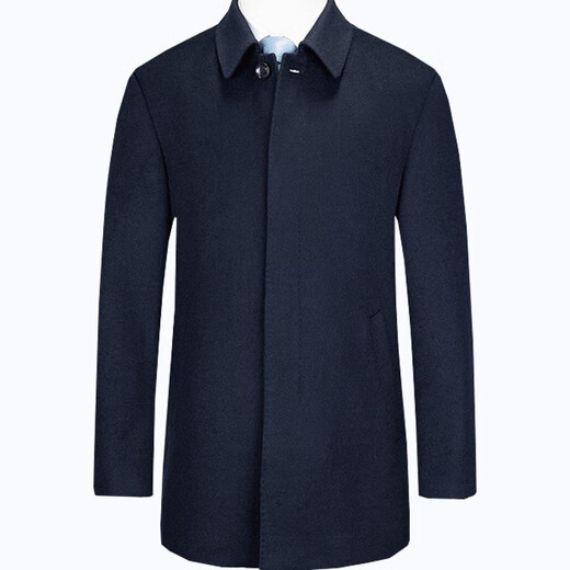 
Ding bronze wool coat men's mid-length wool coat men's lapel business casual coat new wool coat middle-aged and old navy blue 80354-76 185