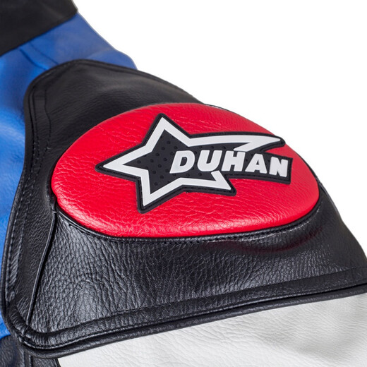 Duhan (DUHAN) motorcycle riding suit for men all seasons vs02 PU leather jacket racing suit motorcycle leather jacket waterproof spring anti-fall jacket vs02 blue PU leather top (recommended to take one size smaller) L