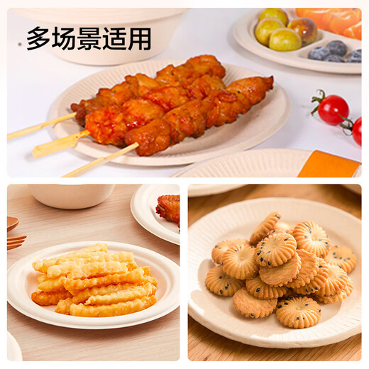 Made in Tokyo, disposable plates, bowls, dinner plates, tableware, large food-grade barbecue camping paper plates, 9 inches, 20 pieces