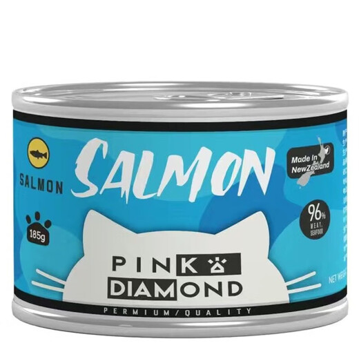 Pink Diamond imported from New Zealand, all-stage general staple cat canned food, salmon flavor, 185g/24 cans