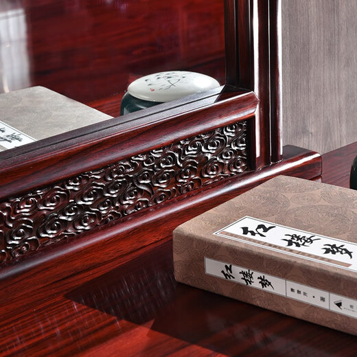 Good craftsmanship, mahogany furniture, Indonesian black rosewood (scientific name: Dalbergia rosewood), Chinese style dressing table, solid wood dressing table with storage drawers, Langfeng dressing table + dressing stool combination
