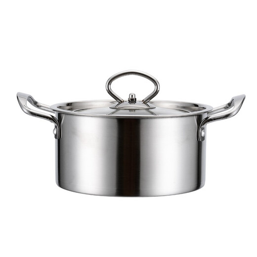 Stainless steel hotel self-service single small hot pot pot induction cooker gas stove suitable for one person and one pot clear soup pot household small soup pot 16cm with lid