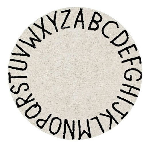 Yusenyi ins Tapis rond pour chambre d'enfant de style nordique 26 lettres anglaises rampant sur des coussins de chaise d'ordinateur prenant des photos tapis décoratif apprendre de vous 80 cm de diamètre