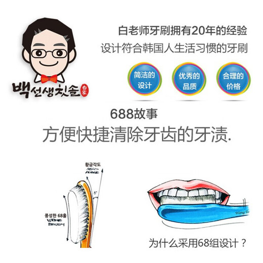 Wang da Koreas ursprüngliche importierte Zahnbürste weißer Arzt ausgedehntes großer Kopf Nano 688 Großer Bürstenkopf mittelgroße Borstenzahn -Zahnbürste Silberbürste Kopf 5 + 93 Zahnpasta 5