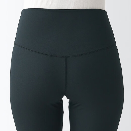 无印良品（MUJI）Walker 女式 易干 半长收腿裤 BIG04A3S 打底裤 黑色 L