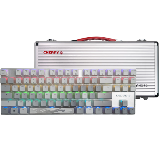 CHERRY 樱桃MX8.2 Xaga机械键盘曜石无线三模蓝牙耿鬼键盘限定游戏电竞RGB光效三透PBT键帽情人节礼物 Xaga-星云 银轴 送军火箱