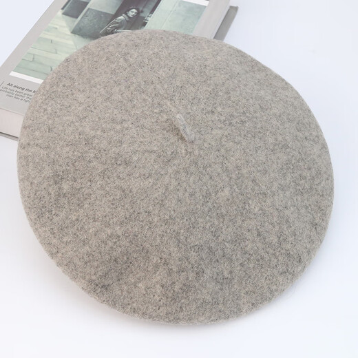 Maria Gucci (MARJA KURKI) painter hat women's pure wool hat beret Japanese pumpkin hat octagonal hat with a smile 6OO952296 gray