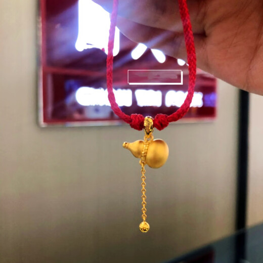 Fat Donglai's same style 18k gold plated pendant single pendant Fulu gourd tassel necklace women's gold gold clavicle chain gourd tassel necklace