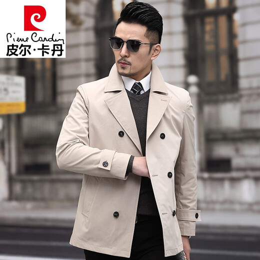 Pierre Cardin 2026 Autumn New Men's Windbreaker Short Spring and Autumn Trendy Business Casual Fashion Youth Suit Collar Jacket Black M 170