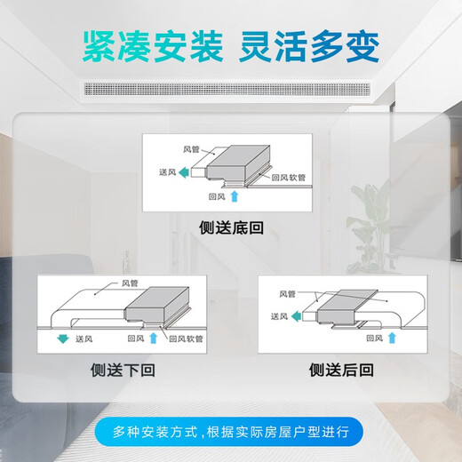 DAIKIN central air conditioning duct machine DC adaptive ultra-thin duct machine 3 HP home living room restaurant bedroom air conditioner variable frequency multi-split air conditioner indoor unit living room recommended ultra-thin duct type