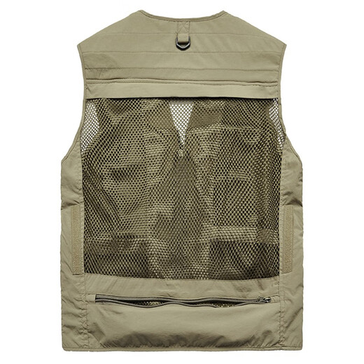 
JP Spring, summer and autumn thin men's vest multi-pocket quick-drying mountaineering photography jacket 9898 9898 khaki L (suitable for 125 Jin [Jin equals 0.5 kg]-140 Jin [Jin equals 0.5 kg])