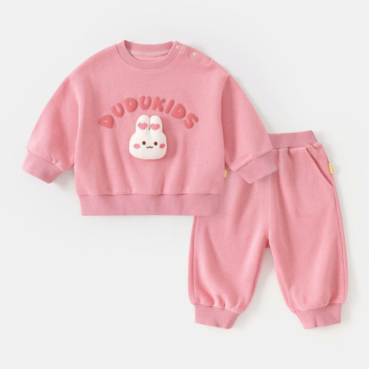 Dudu Home Children's Set Cartoon Spring and Autumn Baby Cute Two-Piece Set Casual Warm Autumn Boy Fashion Sweater Trouser Green 90cm