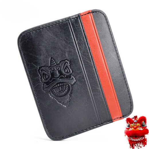 Kadisu Card Bag Bank Card Head Layer Cowhide Women's Contrast Color Card Bag Coupon Wallet Thin Card Jacket Driver's License Bag Bus Card Case Youthful Colorful Style (Top Layer Lili Pattern Cowhide)